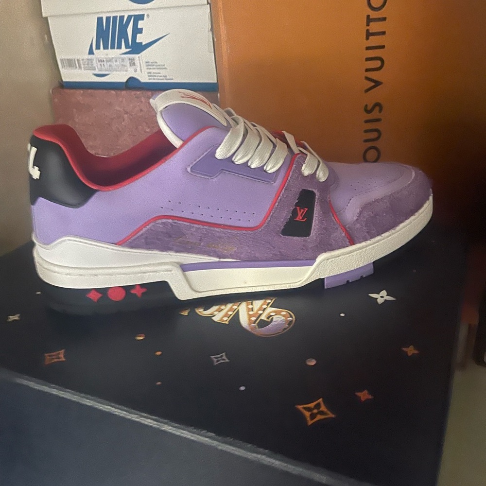 Louis Vuitton White and Red Sneakers